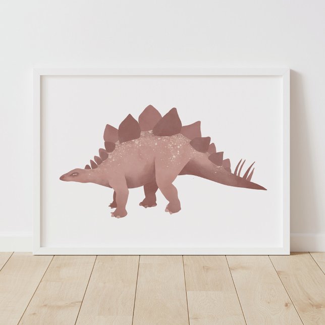 Poster de la salle des enfants Red Stegosaurus Din (Créateur téléchargé)