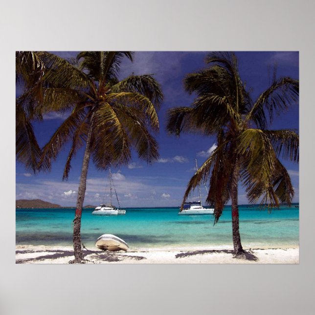 Poster de la scène de la plage des Caraïbes (Devant)
