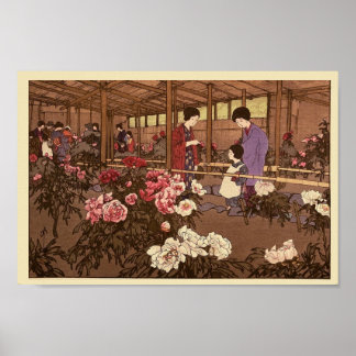 Poster de la scène japonaise Flower Garden People 