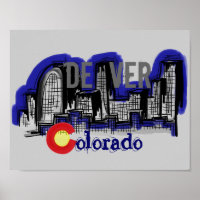 Poster de la silhouette de Denver Colorado