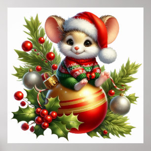 Poster de la souris de Noël