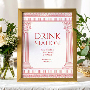 Poster de la station de boisson pour la fête de dé