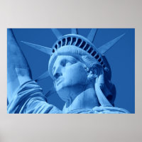 Poster de la statue d'Art de la Pop Bleue de Liber