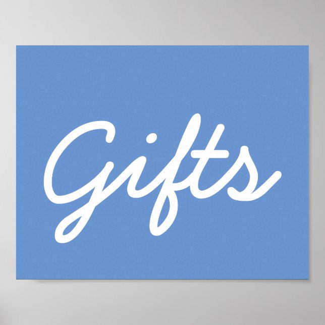 Poster de la table cadeau baby shower - Bleu (Devant)