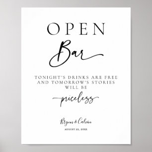 Poster de la table de mariage Open Bar B613