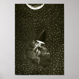 Poster De la Terre à la Lune par Jules Vern art
