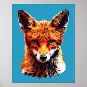 Poster de la tête Red Fox Trendy