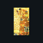 Poster de la toile d'exécution Gustav Klimt<br><div class="desc">Poster en toile Gustav Klimt Fulfillment. Frise de 1909. Complété pendant la phase d’or de Klimt, Fulfillment est composé d’un couple d’embrassades se tenant sous une courtepointe à motifs multiples avec spirales, yeux, oiseaux, poissons et autres formes. L’arrière - plan de l’oeuvre présente les mêmes spirales de bronze qui orneraient...</div>