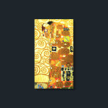 Poster de la toile d'exécution Gustav Klimt<br><div class="desc">Poster en toile Gustav Klimt Fulfillment. Frise de 1909. Complété pendant la phase d’or de Klimt, Fulfillment est composé d’un couple d’embrassades se tenant sous une courtepointe à motifs multiples avec spirales, yeux, oiseaux, poissons et autres formes. L’arrière - plan de l’oeuvre présente les mêmes spirales de bronze qui orneraient...</div>