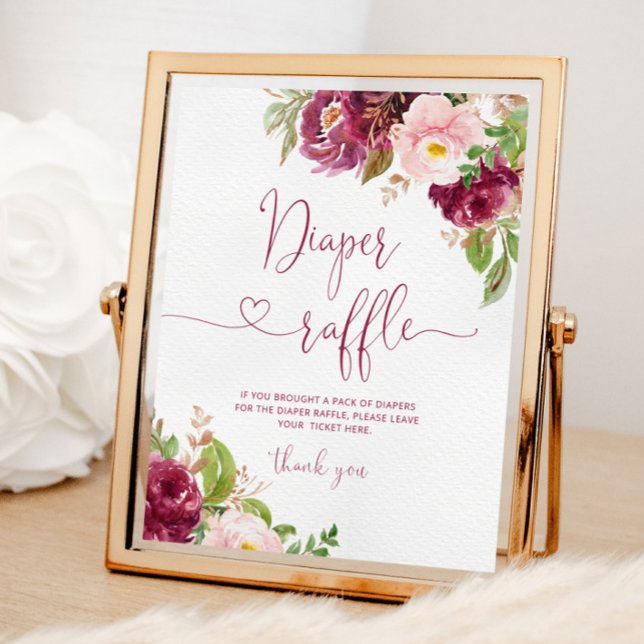 Poster de la tombola flambée rose rousse (Créateur téléchargé)