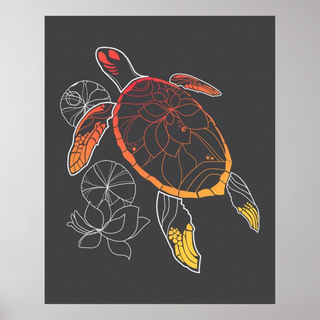 Poster de la tortue de mer Sunburst (Devant)