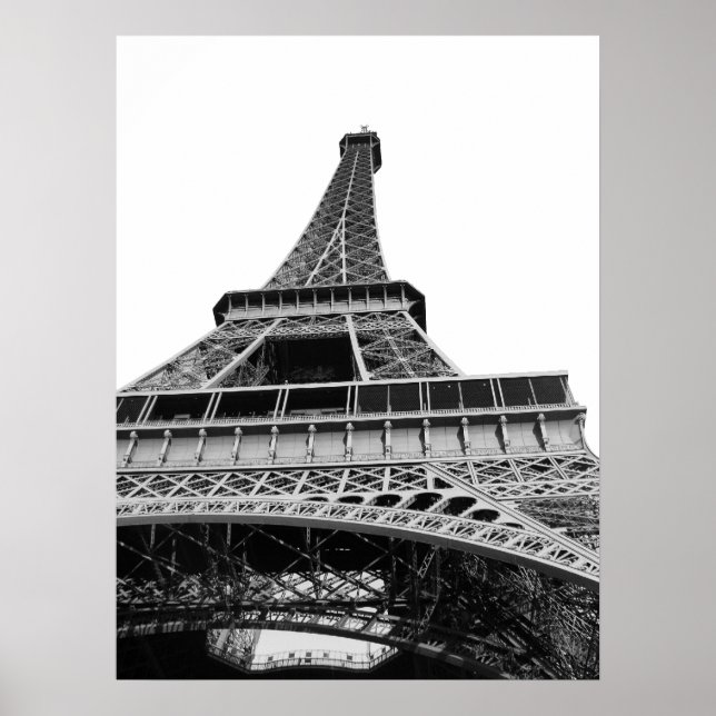 Poster de la tour Eiffel noir et blanc (Devant)