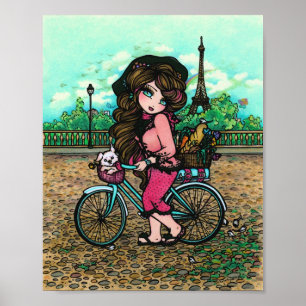 Poster de la tour Eiffel Paris Fille & Mignonne Ma