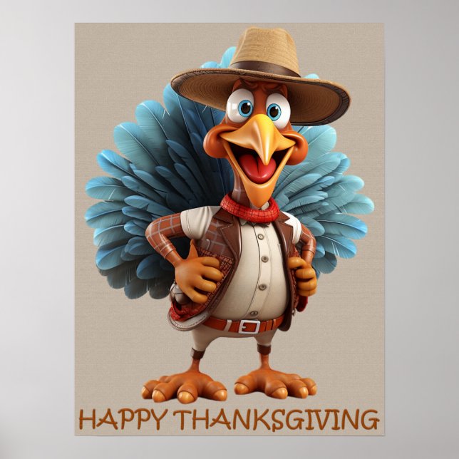 Poster de la Turquie de l'Ouest bon thanksgiving (Devant)