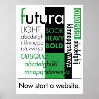 Poster de la typographie Futura