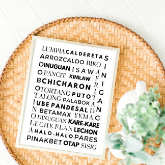 Poster de la typographie noir et blanc de la cuisi