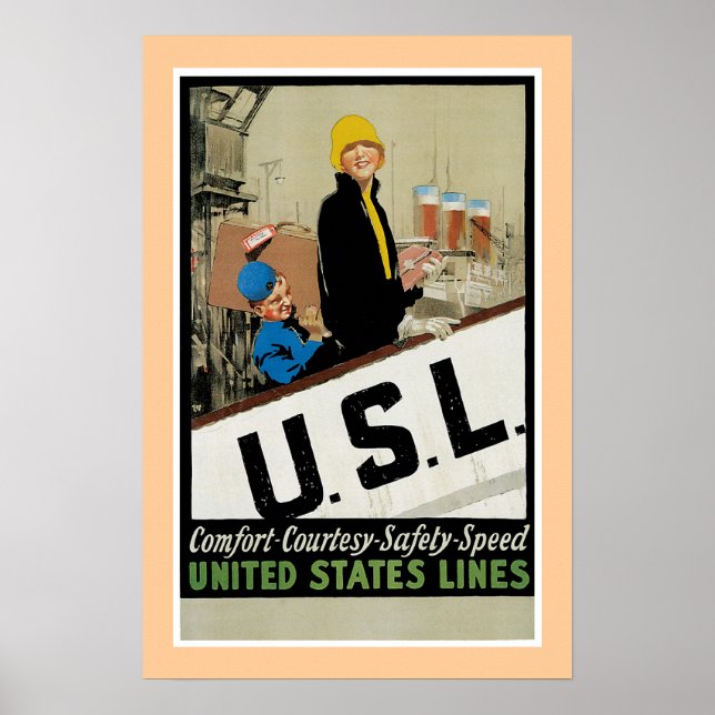 Poster de la United States Line U. S. L. (Devant)