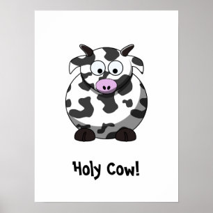 Poster de la vache en dessin