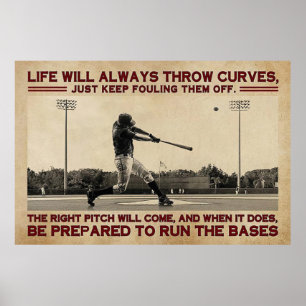 Poster de la vie de baseball, Mur de baseball, Bas