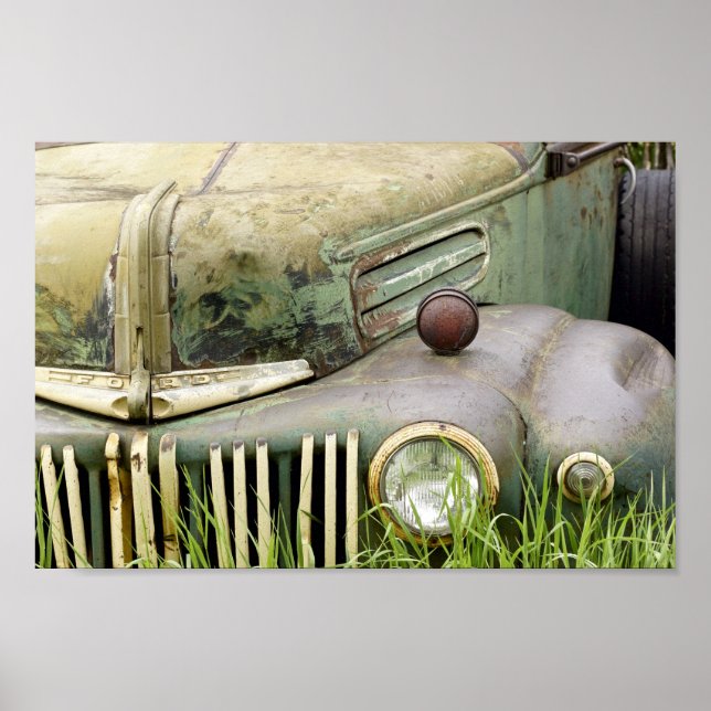 Poster de la vieille boîte de camion rouille (Devant)