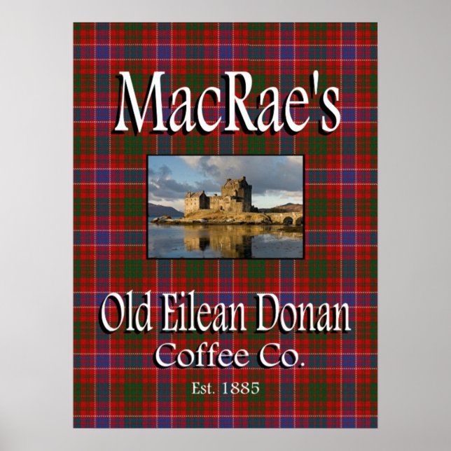 Poster de la vieille Eilean Donan Coffee Co. de Ma (Devant)