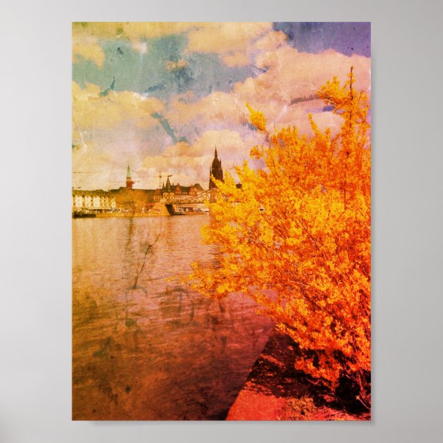 Poster de la ville de Forsythia vintage (Devant)