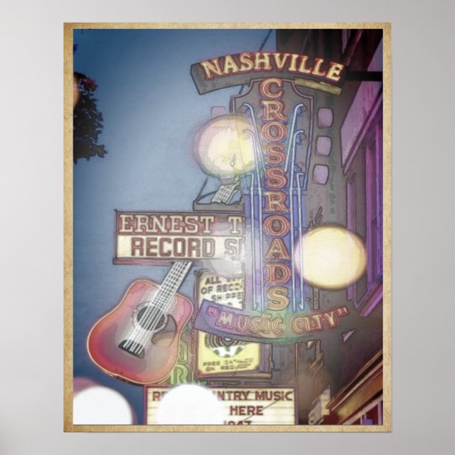 Poster de la ville musicale de Nashville (Devant)