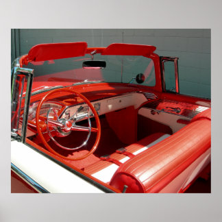 Poster de la voiture classique rouge