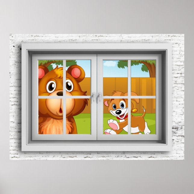 Poster de la vue de fenêtre (Devant)