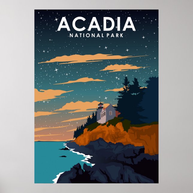 Poster de l'Acadia National Park Vintage Travel (Devant)
