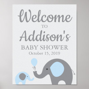 Poster de l'Affiche de bienvenue Baby shower Blue