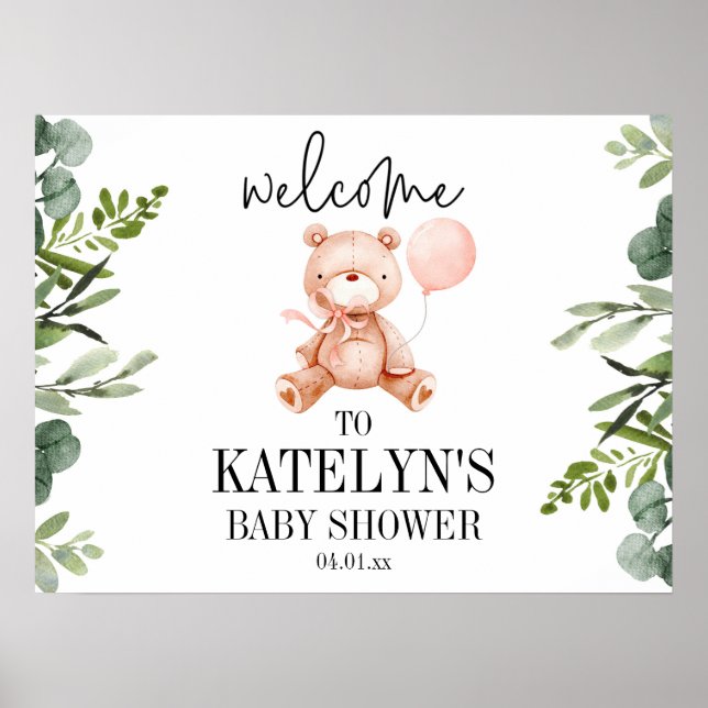 Poster de l'Affiche de bienvenue Baby shower de l' (Devant)