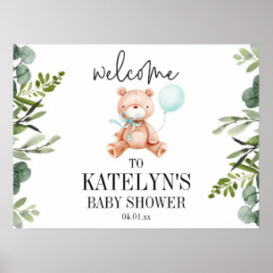Poster de l'Affiche de bienvenue Baby shower de l'