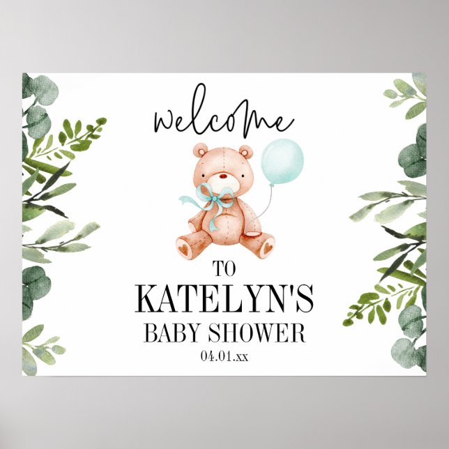 Poster de l'Affiche de bienvenue Baby shower de l' (Devant)