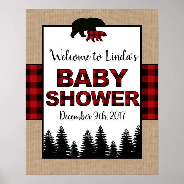Poster de l'Affiche de bienvenue Baby shower Lumbe (Devant)