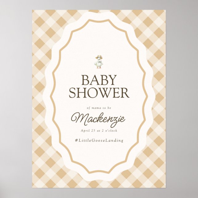 Poster de l'Affiche de bienvenue du Baby shower En (Devant)