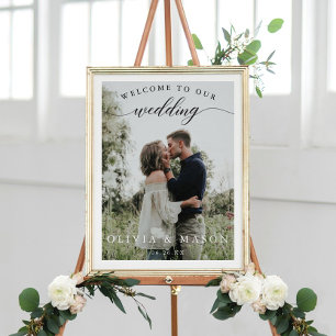 Poster de l'Affiche de bienvenue mariage avec phot