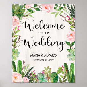 Poster de l'Affiche de bienvenue Mariage Fiesta Fl