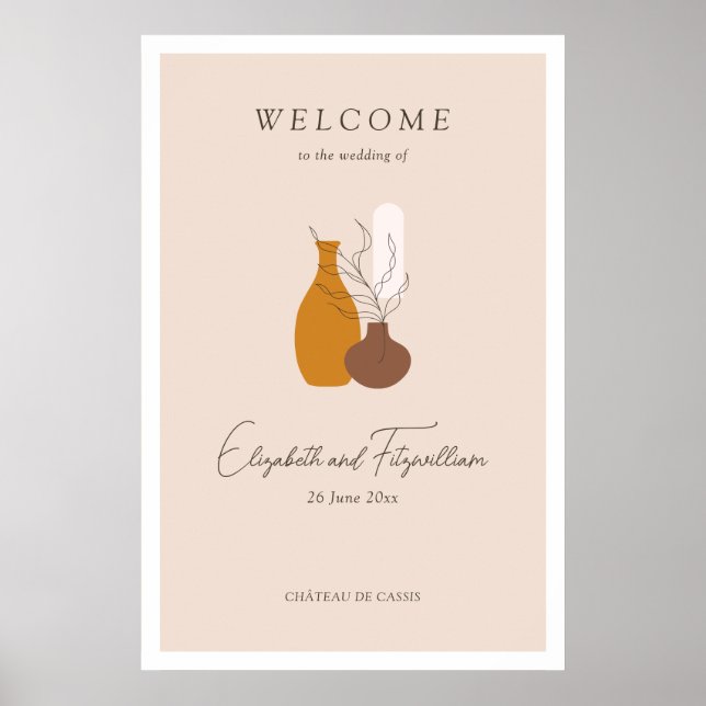 Poster de l'Affiche de bienvenue Mariage Vases min (Devant)