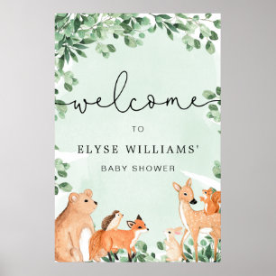 Poster de l'Affiche de bienvenue verte des animaux
