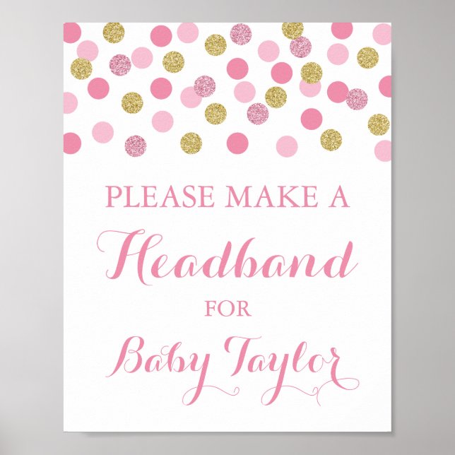 Poster de l'affiche du Baby shower en or rose (Devant)