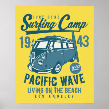 Poster de l'affiche du camp de surf Pacific