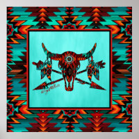 Poster De L'Affiche Du Crâne Et Des Flèches Du Buf