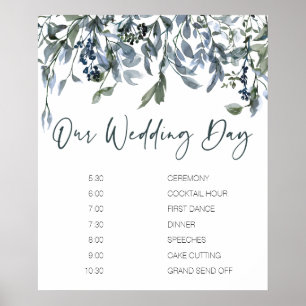 Poster de l'affiche du Mariage Floral vert Silver