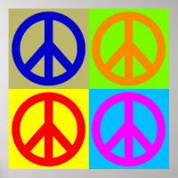 Poster de l'affiche Four Color Pop Art Peace