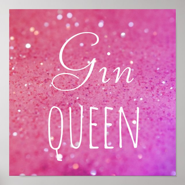 Poster de l'affiche Gin Queen Pink Bokeh (Devant)