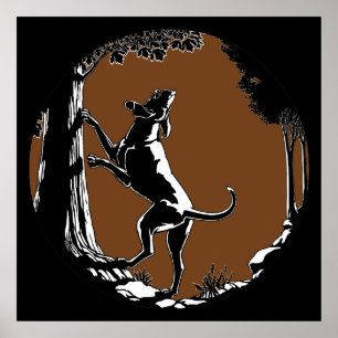 Poster de l'affiche Hound Dog Art Cool Chasse Dog