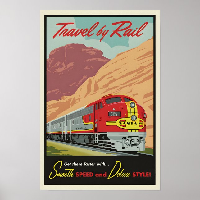 Poster de l'affiche Vintage voyage par rail (Devant)