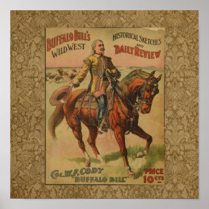 Poster de l'affiche vintage Western Buffalo Bill W