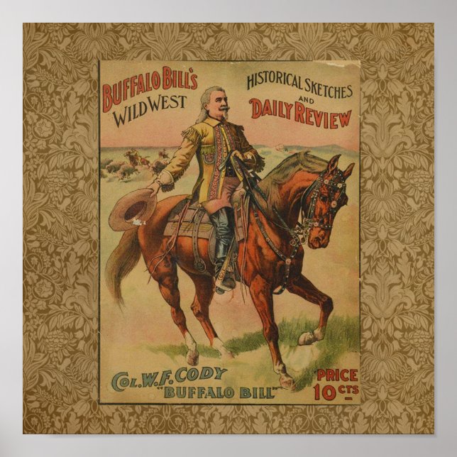 Poster de l'affiche vintage Western Buffalo Bill W (Devant)